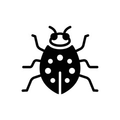 Black solid icon for bug