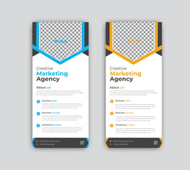Vector digital marketing modern rack card and dl flyer or roll up banner.