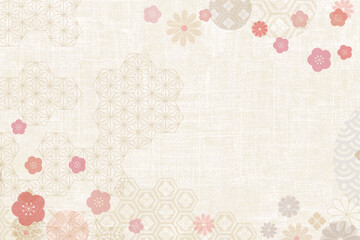 伝統の和紙に和柄と梅模様