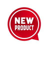 Speech bubble icon New product. Banner template for store, post, advertising. Flat Vector illustration.