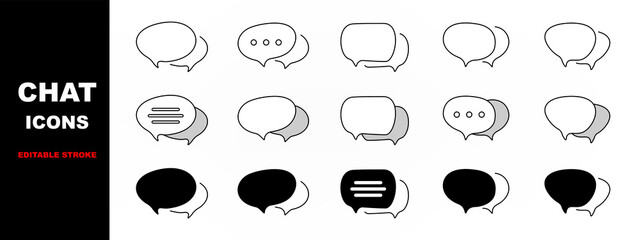 Speech buubble chat icon set illustration