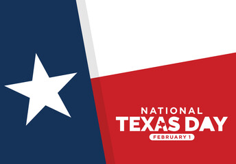 National Texas Day. February 1. Vector Illustration.