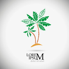 Palm tree logo. Vector illustration