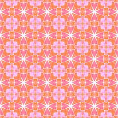 Tiled watercolor background. Orange overwhelming