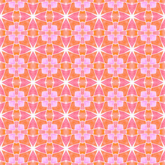 Tiled watercolor background. Orange overwhelming