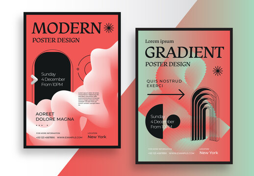 Modern Poster Layout with Abstract Shapes
