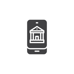 Online bank vector icon