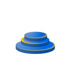 blue podium design in 3d style