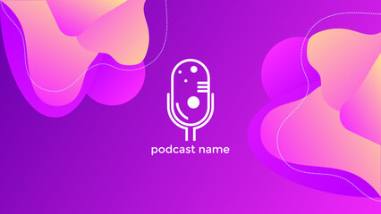 PODCAST BACKGROUND COLORFUL GRADIENT DESIGN VECTOR. GOOD FOR COVER DESIGN, BANNER, WEB,SOCIAL MEDIA