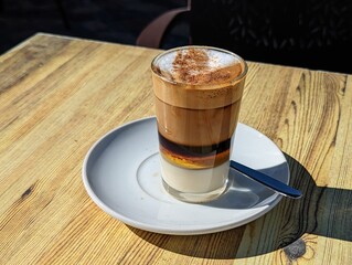 Barraquito ist eine Kaffeespezialität, die es vor allem auf Teneriffa auf den zu Spanien gehörenden Kanarischen Inseln gibt