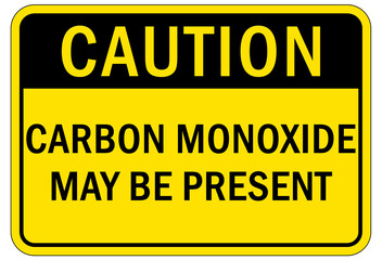 Obraz premium Carbon Monoxide safety sign and labels carbon monoxide may be present