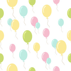 seamless pattern with balloons on white