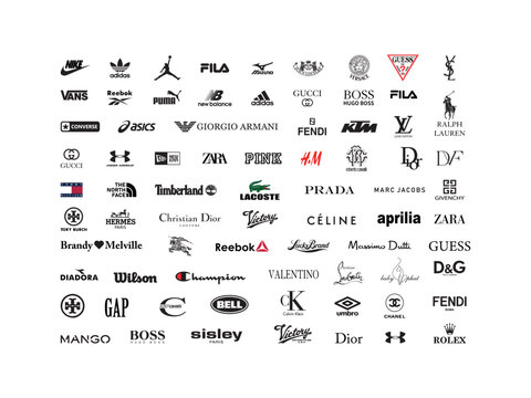 Top 10 logos of popular sportswear brands. Logo Nike, Adidas
