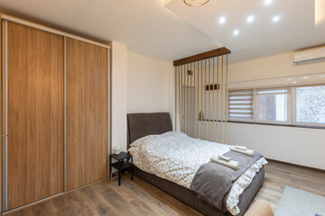 Bedroom interior in rental apartment