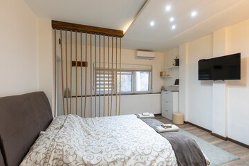 Bedroom interior in rental apartment