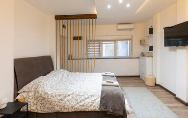 Bedroom interior in rental apartment