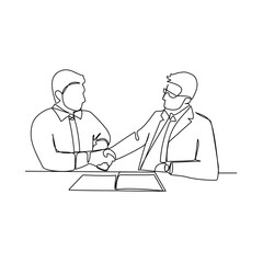 Vector illustration of men drawn in lanart style