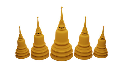 element of padoda stupa tower thailand temple object top view. songkran festival thailand travel.