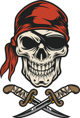 Skull Head Mascot Design Vector