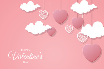 Valentine%27s day background with hearts illustration