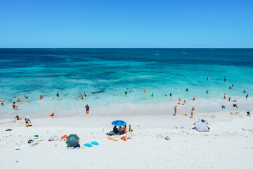 People enjoying a beach day at City Beach in Perth Western Australia 