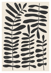 Matisse inspired contemporary collage botanical minimalist wall art poster
