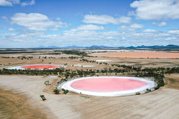 The coloured salt lakes of Cranbrook in Western Australia.