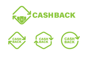Set of cash back icons, repeated arrow flat design vector icon, infographic interface elements for the application logo web button isolated on a white background