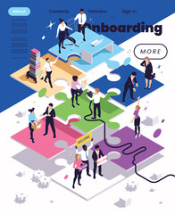 Obraz premium Onboarding Isometric Web Page