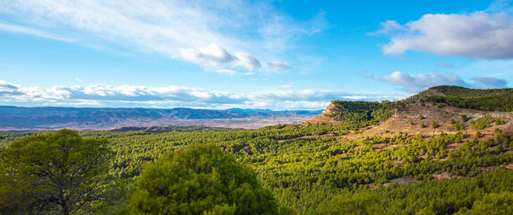 Aragon panoramic landscape view in Spain