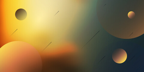 Modern Style Minimalist Background, Header or Banner Design with 3D Cosmic Scene: Planets, Nebula, Comets - Multi Purpose Creative Wide Scale Template for Web with Copyspace in Editable Vector Format