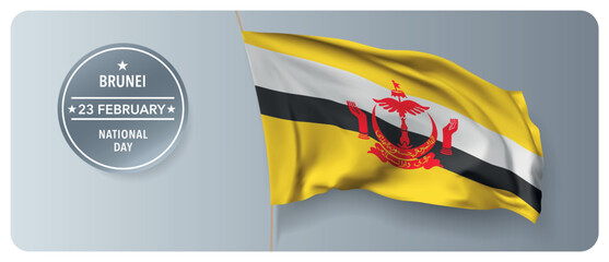 Brunei national day vector banner, greeting card