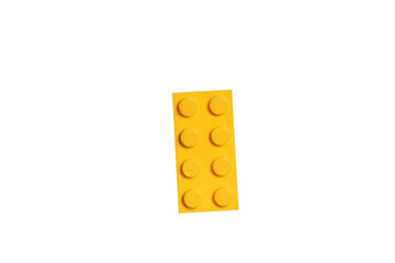 Naklejka premium Russia Vyborg 01.22.2023 Lego block isolated on white background.