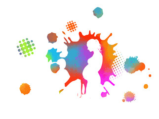 Pregnant woman ink blot. Vector illustration