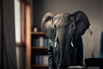 american elephant wearing a suit - AI Generated