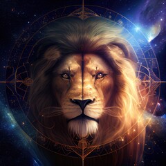 Leo magical zodiac sign, astrology, Generative AI