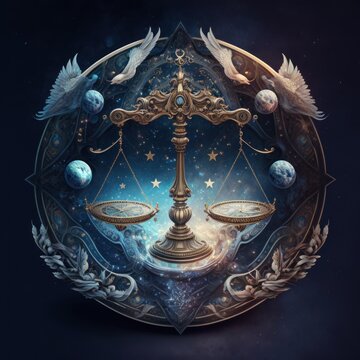 Libra magical zodiac sign, astrology, Generative AI