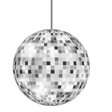 silver disco ball transparent