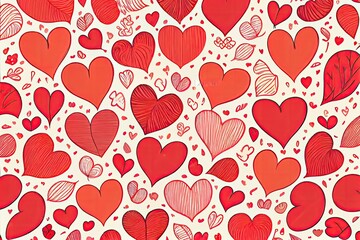 Cute heart shape illustration pattern