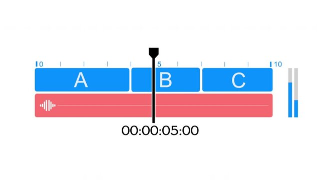 video Timeline for Video Editing Display. Timeline Motion Graphic for Production house and Editor . Editing tool - Video-Audio tracks