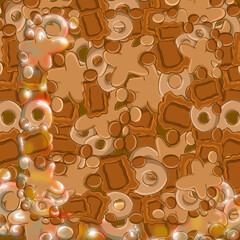 Background illustration. Chocolate desserts.