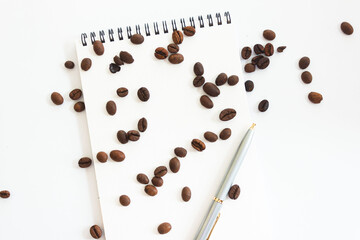 coffee beans on white background