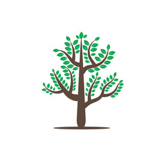 Vector Tree With Green Leaves