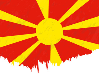 Grunge-style flag of Macedonia.