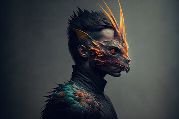 Monster 3d render, digital art illustration. Ai generated - obrazy, fototapety, plakaty