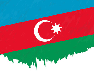 Grunge-style flag of Azerbaijan.