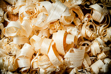 A bunch of wooden shavings. 