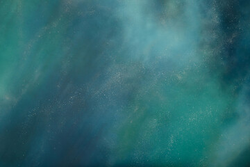 Abstract green blue background. Green blue gradient. Cosmic space