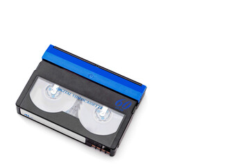 Mini DV video cassette tape isolated on white background