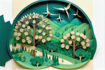Chinese-style paper-cut art represents the development of new energy